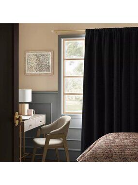 Threshold Henna Blackout Black Rod Pocket Hang Curtain Panel 50" x 63" NWOT